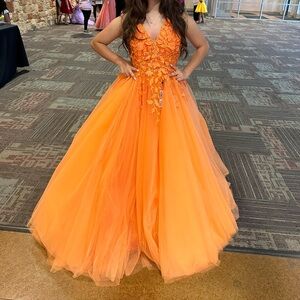 Elegant Orange Prom Dress